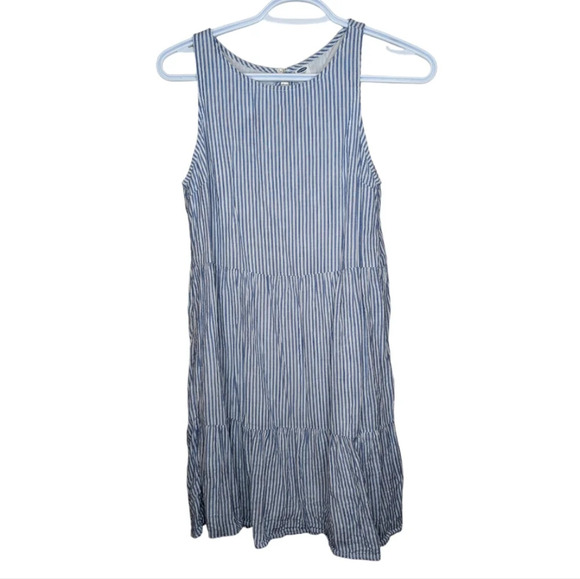 Old Navy  Blue Striped Sleeveless Tiered Swing Dress Woman XS - Picture 2 of 9